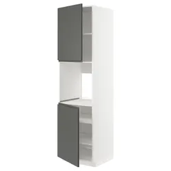 IKEA METOD(194.582.30) верх високий 2 др/пол, білий/Voxtorp темно-сірий