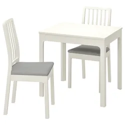 IKEA EKEDALEN / EKEDALEN (892.968.66) стол и 2 стула, белый / Оррста светло-серый