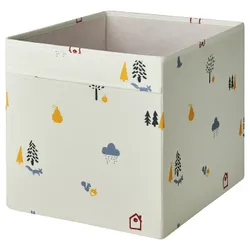 IKEA REGNBROMS(005.553.54) коробка, лесные животные/многоцветный узор