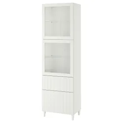 IKEA BESTÅ(094.125.58) книжный шкаф / стеклянная дверь, белый / Суттервикен / Кабарп белый прозрачное стекло