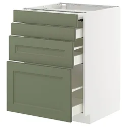 IKEA METOD / MAXIMERA(495.182.23) ST Cabinet с выдвижным верхом/3 -й, Biały/Axstad Greya -green