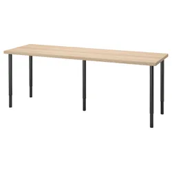 IKEA LAGKAPTEN / OLOV(794.176.37) стол письменный, под белый/черный мореный дуб
