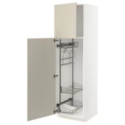 IKEA METOD (094.658.15) высокий шкаф / промышленный интерьер, белый / Хавсторп бежевый