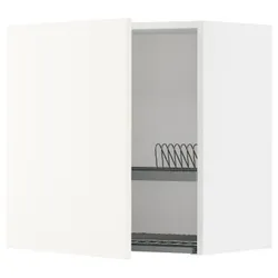IKEA METOD(895.072.89) навесной шкаф с сушкой для посуды, белый/Вальстена белый