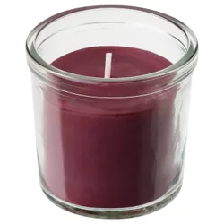 IKEA STÖRTSKÖN (805.021.11) ароматизована свічка в склі, чорниці / червон