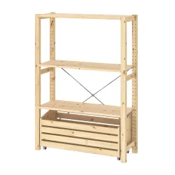 IKEA IVAR Книжкова шафа з контейнером, сосна (794.015.23)