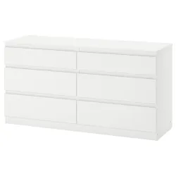 IKEA KULLEN 903.092.45 Комод з 6 шухлядами, білий, 140x72 см
