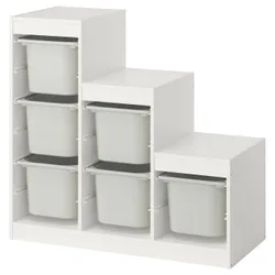 IKEA TROFAST(495.733.23) Полка с контейнерами, белый/серый