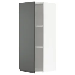 IKEA METOD(194.630.62) навесной шкаф с полками, белый/Воксторп темно-серый