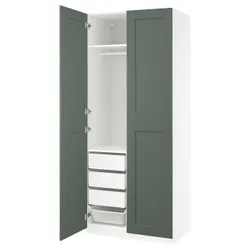 IKEA PAX / GRIMO(895.792.43) Комбинация гардероба, белый/серый -гриен