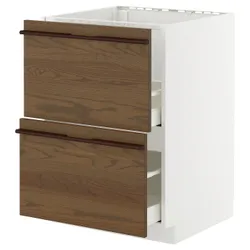 IKEA METOD / MAXIMERA(095.745.41) SZ ZL+2FR/2SZU, Белый/стенста темно -коричневый пепельный шпон