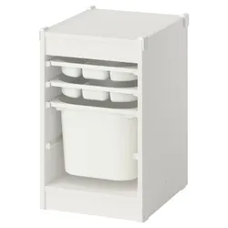 IKEA TROFAST(795.732.46) Полка с контейнером/подносами, белый/белый