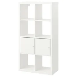 IKEA KALLAX(990.171.86) книжкова шафа з дверцятами, білий