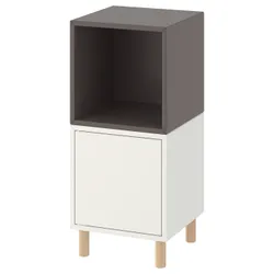 IKEA EKET(193.860.78) комбінування шаф з ніжками, білий темно-сірий / дерево