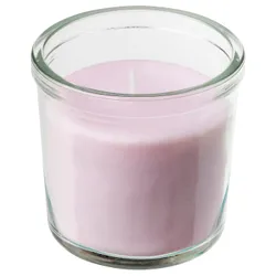 IKEA LUGNARE (005.021.05) ароматизована свічка в склі, жасмин / рожевий