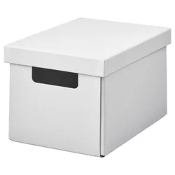 IKEA FJÄDERHARV(305.968.95) Контейнер с крышкой, белый