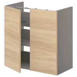 IKEA ENHET (593.236.30) умивальник з половиною /двер, сірий / імітація дуб
