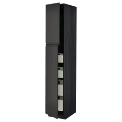IKEA METOD / MAXIMERA(794.954.80) высокий шкаф с 2 дверцами/4 ящиками, черный/Upplöv матовый антрацит