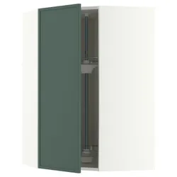 IKEA METOD(996.048.26) кутова навісна шафа з каруселлю, білий/Aspudden темно-сіро-зелений