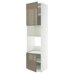 IKEA METOD(295.773.22) SZA St Pie/Mikr 2DR/HALT, білий/Voxtorp Gloss Dark -brown