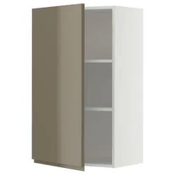 IKEA METOD(095.769.22) настінна шафа з полками, білий/Voxtorp Gloss Dark -brown