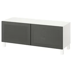 IKEA BESTÅ(295.729.56) Тумба под ТВ с дверцами, белый Mörtviken/Stubbarp/темно-серый