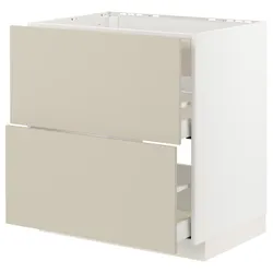 IKEA METOD / MAXIMERA(294.265.78) стояча шафа / витяжка з ящиками, білий / Havstorp бежевий