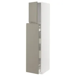 IKEA METOD / MAXIMERA(094.920.79) висока висока висока 1/4 двері, білий/Upplöv матовий темно-бежевий