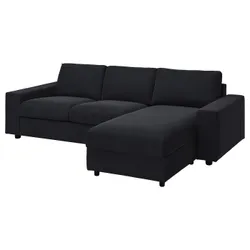 IKEA VIMLE(694.014.58) 3-місний диван з шезлонгом, з широкими підлокітниками Saxemara / чорно-синій