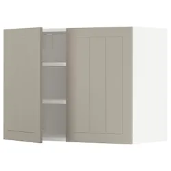 IKEA METOD(294.597.43) навісна шафа з полицями / 2 двер, білий / Stensund beige