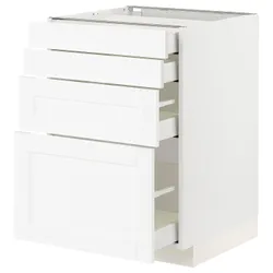 IKEA METOD / MAXIMERA(894.734.30) шкаф ст 4фр / 4ч, Enköping белый / под белое дерево