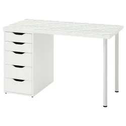 IKEA LAGKAPTEN / ALEX(295.827.57) рабочий стол, Разноцветная/белая решетка