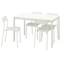 IKEA VANGSTA / ADDE (594.830.44) стол и 4 стула, белый / белый