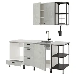 IKEA ENHET(393.373.98) кухня, антрацит/імітація бетону