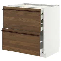 IKEA METOD / MAXIMERA(895.745.37) STJ 2FR/2N/WED/W., Белый/стенста темно -коричневый пепельный шпон