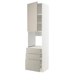 IKEA METOD / MAXIMERA(094.696.63) висота шафи b / двері / 3 szu, білий/Stensund beige