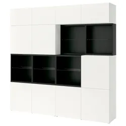 IKEA BESTÅ(896.120.87) Комбинация с дверями, Czarnobrąz/Lappviken White