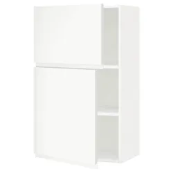 IKEA METOD(094.697.00) навісна шафа з полицями / 2 двер, білий/Voxtorp матовий білий