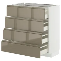 IKEA METOD / MAXIMERA(695.769.38) Вона st 4fr/4szu, білий/Voxtorp Gloss Dark -brown