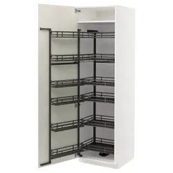 IKEA METOD(994.432.25) высокий шкаф с выдвижной кладовой, белый/Веддинге белый