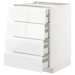 IKEA METOD / MAXIMERA(992.542.91) sz stj 4fr / 2n / 3wd, білий / Voxtorp глянцевий / білий