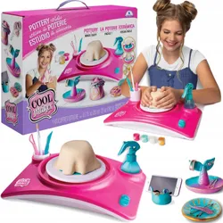 НАБОР ДЛЯ СТРОИТЕЛЬСТВА «ГОНЧАРНЫЙ ДИСК + ГЛИНЯНЫЕ КРАСКИ COOL MAKER STUDIO 6+»