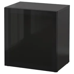 IKEA BESTÅ(990.477.63) сайт, чорно-коричневий / Glassvik black / скло тоноване