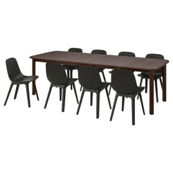 IKEA STRANDTORP / ODGER(294.829.89) стол и 8 стульев, коричневый / антрацит