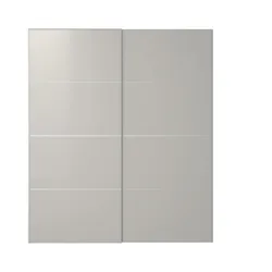 IKEA HOKKSUND(594.397.15) Розсувні двері, світло-сірий глянець