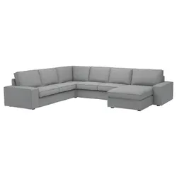 IKEA KIVIK (594.404.79) кутовий диван 5o з шезлонгом, Tibbleby бежевий / сірий