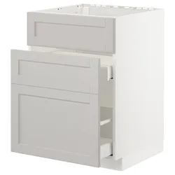 IKEA METOD / MAXIMERA(492.743.43) одна штука от злотых + 3 штуки / 2 штуки, белый / лерхиттан светло-серый