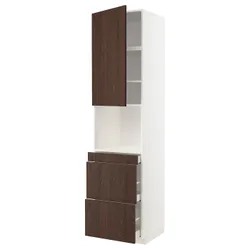 IKEA METOD / MAXIMERA(194.570.18) отсек для микро комбинированных дверей / 3 двери, белый/синарп коричневый