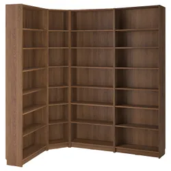 IKEA BILLY(695.818.88) кутова комбінована полиця з надставками, коричневий горіх