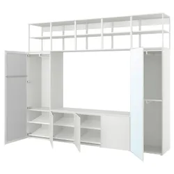 IKEA PLATSA(294.369.59) шкаф 5 дверей, белый STRAUMEN зеркальное стекло/FONNES белый